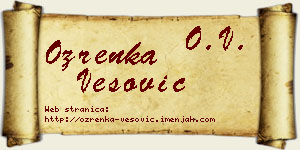 Ozrenka Vesović vizit kartica
